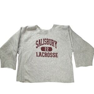 Rugged Sweat Salisbury Lacrosse Gray Cropped Sweatshirt CutOff Raw Edge USA Made
